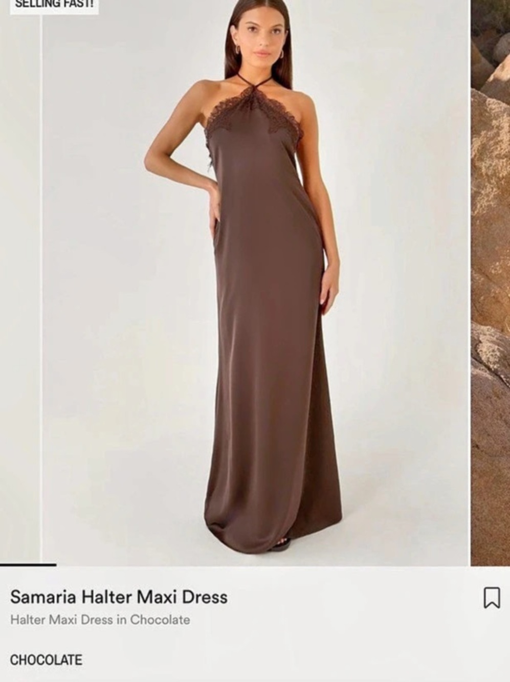 Peppermayo Samaria Halter Maxi Dress Halter Maxi Dress in Brown Size 6 - NWT, ne